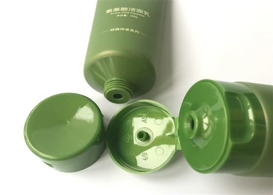 Green Pearl Hand Cream Tube Packaging Facial Scrub Diameter 40mm Front Oriented Flip Top Cap