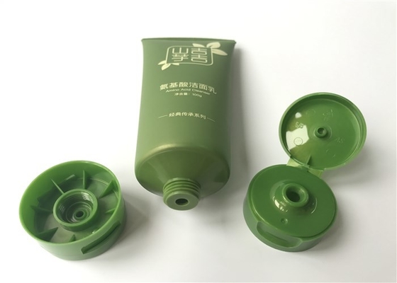 Green Pearl Hand Cream Tube Packaging Facial Scrub Diameter 40mm Front Oriented Flip Top Cap
