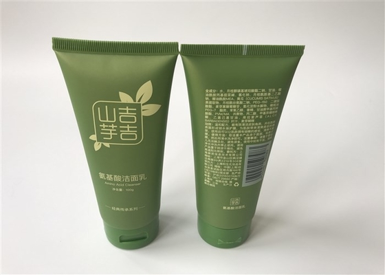 Green Pearl Hand Cream Tube Packaging Facial Scrub Diameter 40mm Front Oriented Flip Top Cap