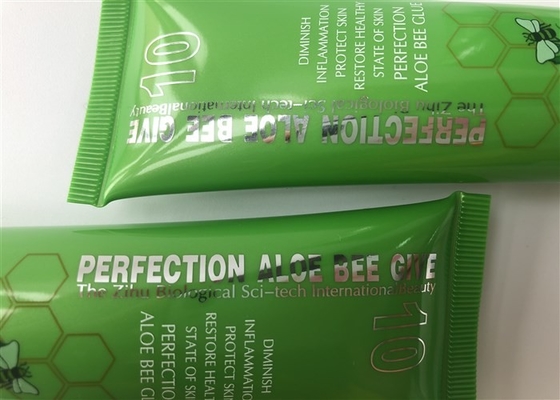 Green Alone Bee Glue Tube  4c Offset And 1c Silk-Screen Hot Stamping Silver 55g