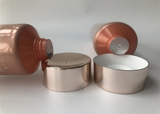 Pet Metalic Color Pearl 200ml Plastic Lotion Tubes With Electroplate Rose Golden