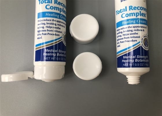 Healing Cream Tube Packaging Dia 25 White Tube 4c Offset Printing With Flip Top Cap