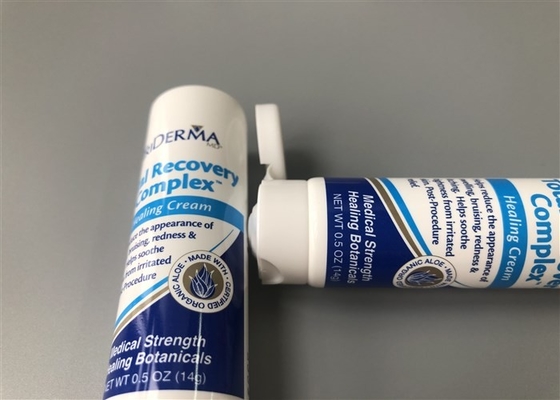Healing Cream Tube Packaging Dia 25 White Tube 4c Offset Printing With Flip Top Cap