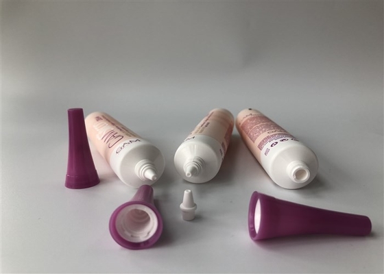 Pink Trumpet Cap Plastic Cosmetic Tubes Diameter 22mm Matt Vanish Offset Printing 30ml Silicon Cream
