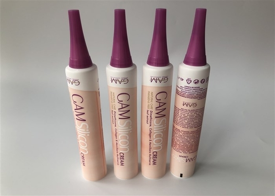 Pink Trumpet Cap Plastic Cosmetic Tubes Diameter 22mm Matt Vanish Offset Printing 30ml Silicon Cream