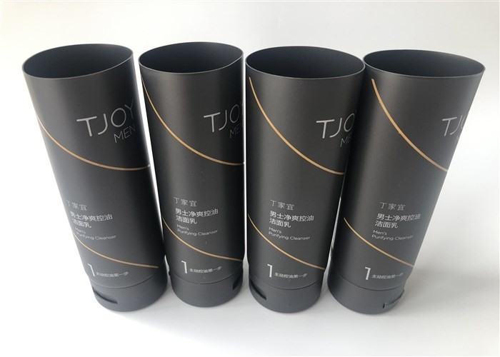 Grey Color Plastic Cosmetic Tubes 100g Facial Scrub TJOY Matt Silk Screen Printing