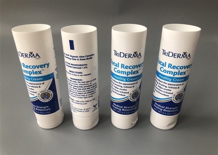 Healing Cream Tube Packaging Dia 25 White Tube 4c Offset Printing With Flip Top Cap
